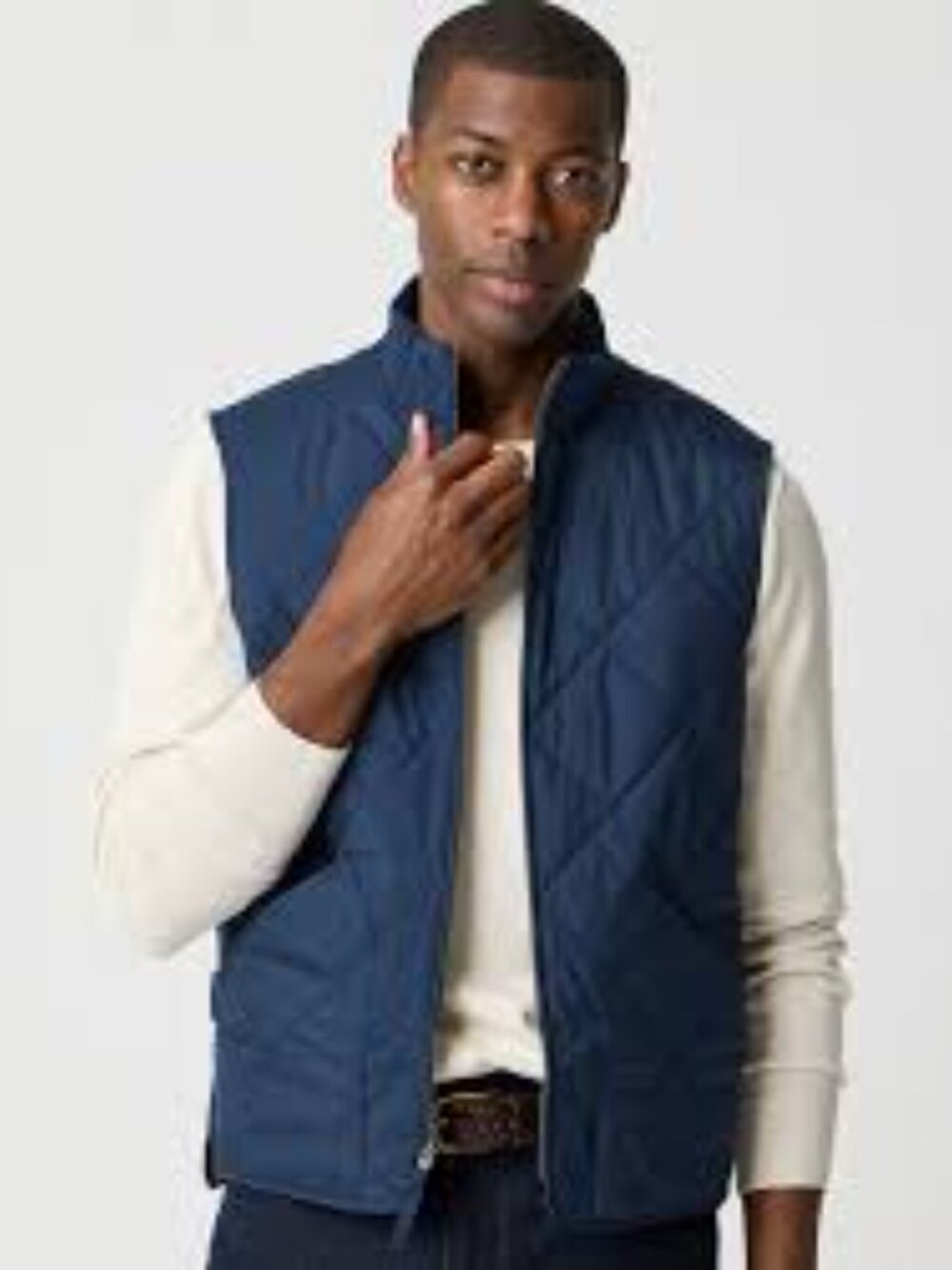J Crew Navy Walker Full Zip Quilted Vest Size M NWT MSRP $148